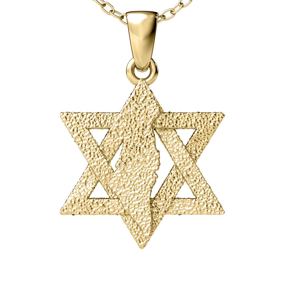 Land of David Pendant in Solid 14K Yellow Gold