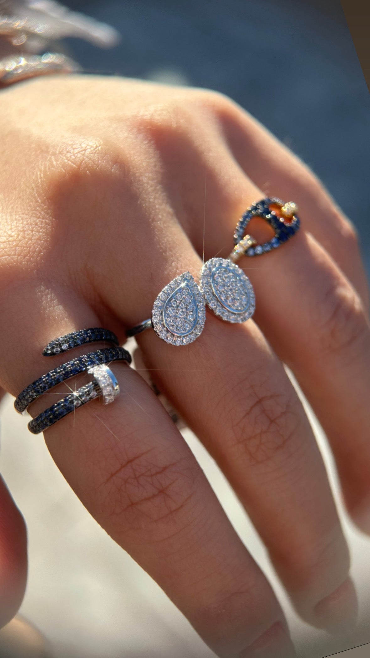 0.72ct Sapphire Swirl Nail Ring