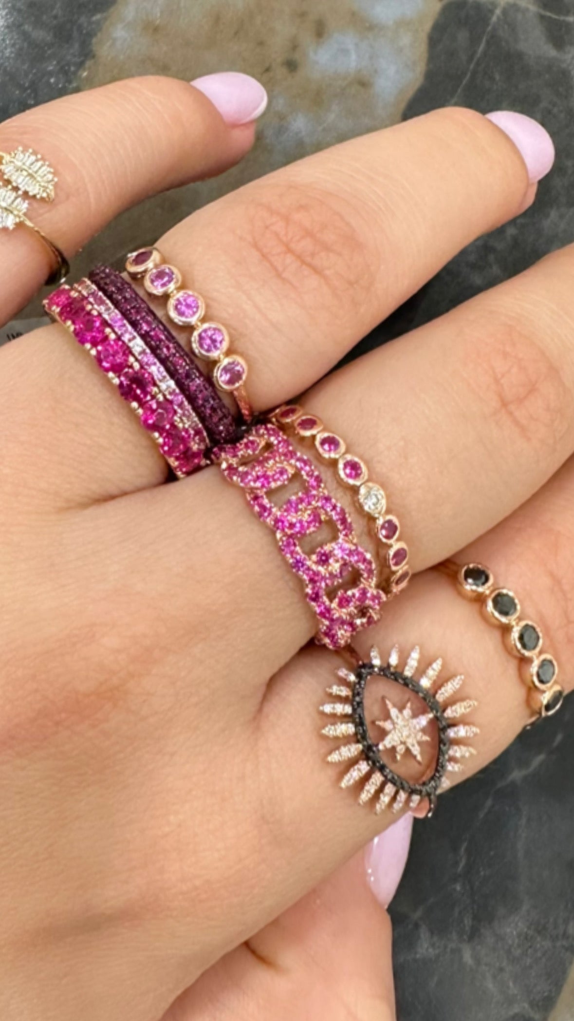 0.83ct Ruby Cuban Link Ring in 14K Yellow Gold
