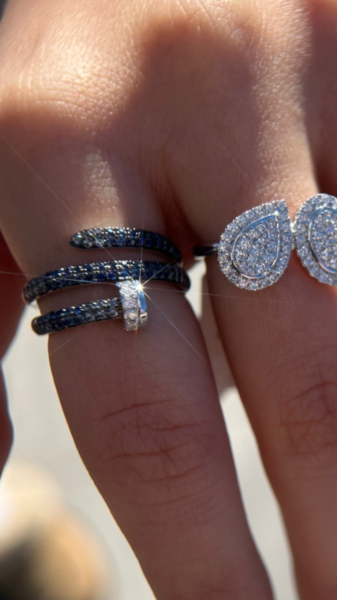 0.72ct Sapphire Swirl Nail Ring