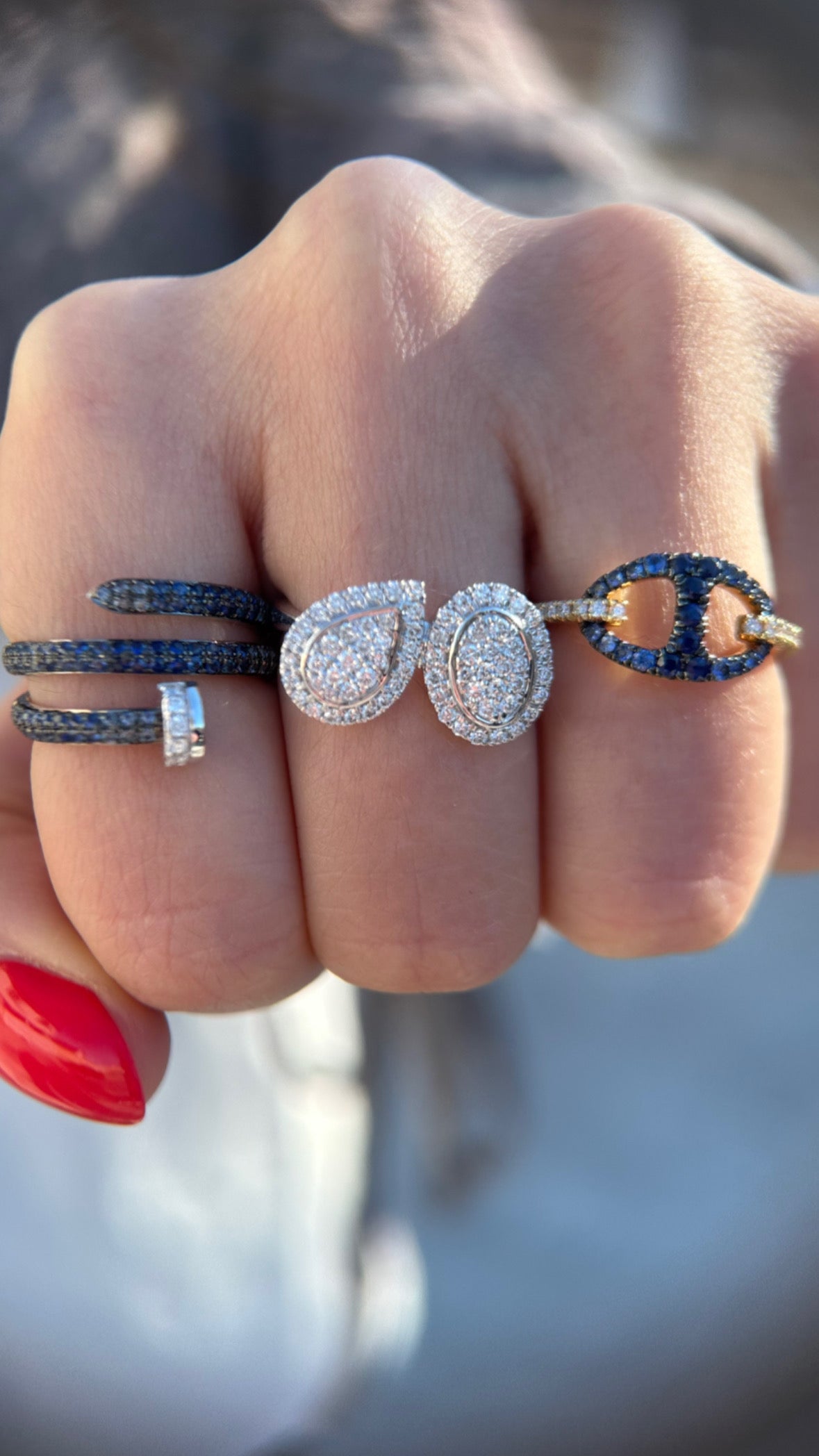 0.72ct Sapphire Swirl Nail Ring