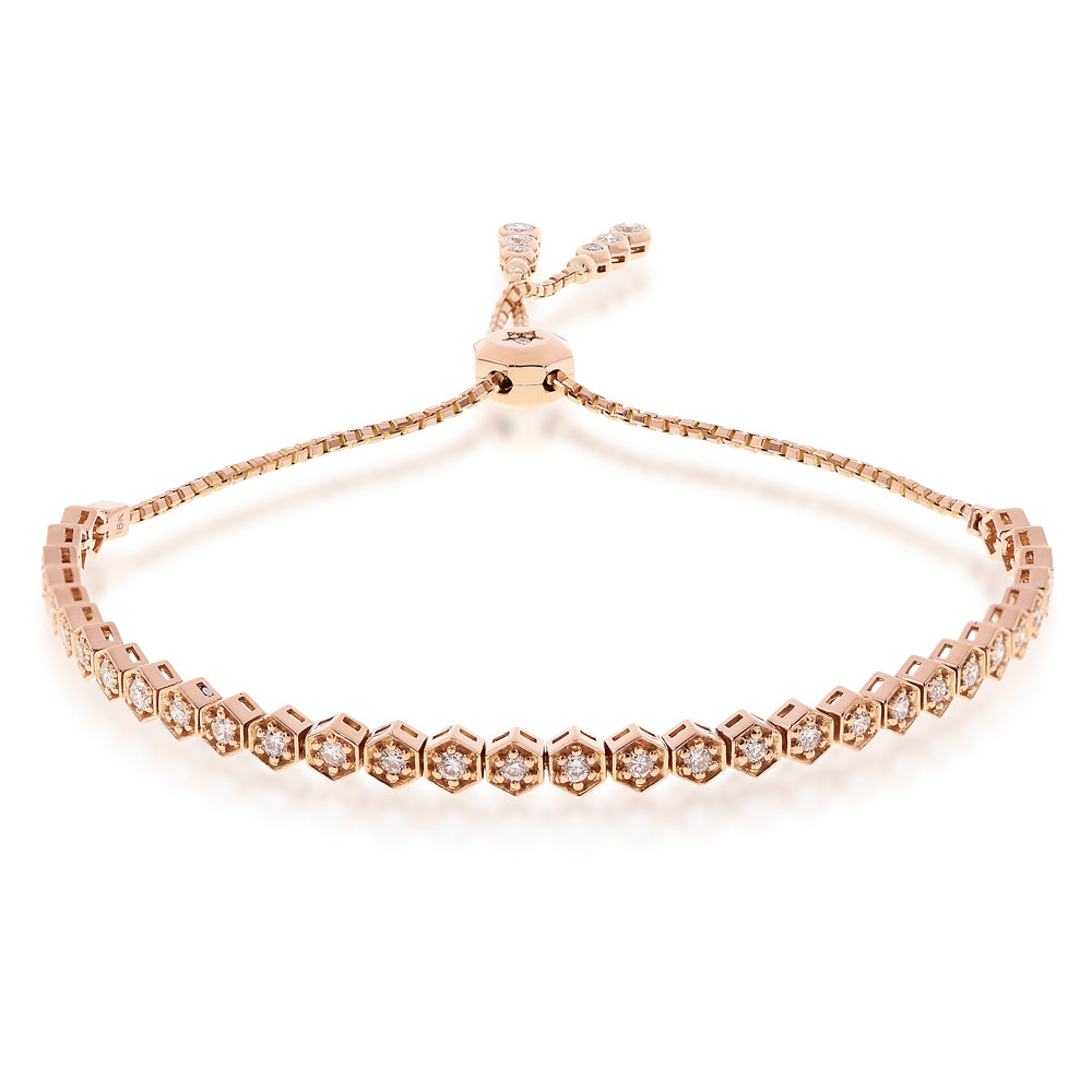 0.78ct Diamond Bolo Fashion Bracelet in 18K Rose Gold