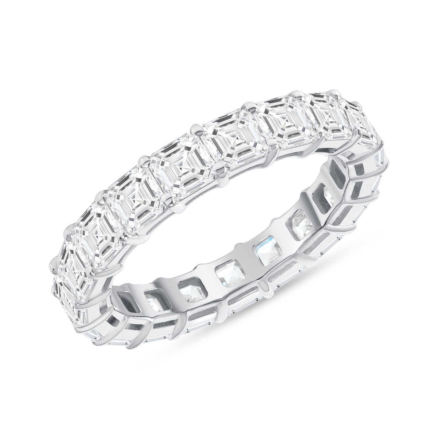 2.00ct Ascher Cut Diamond Eternity Band in 14K White Gold