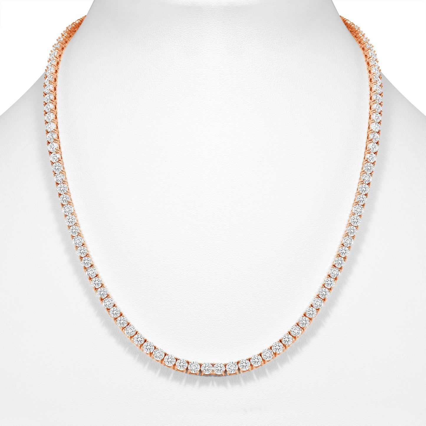 Round Diamond Tennis Necklace in 14K