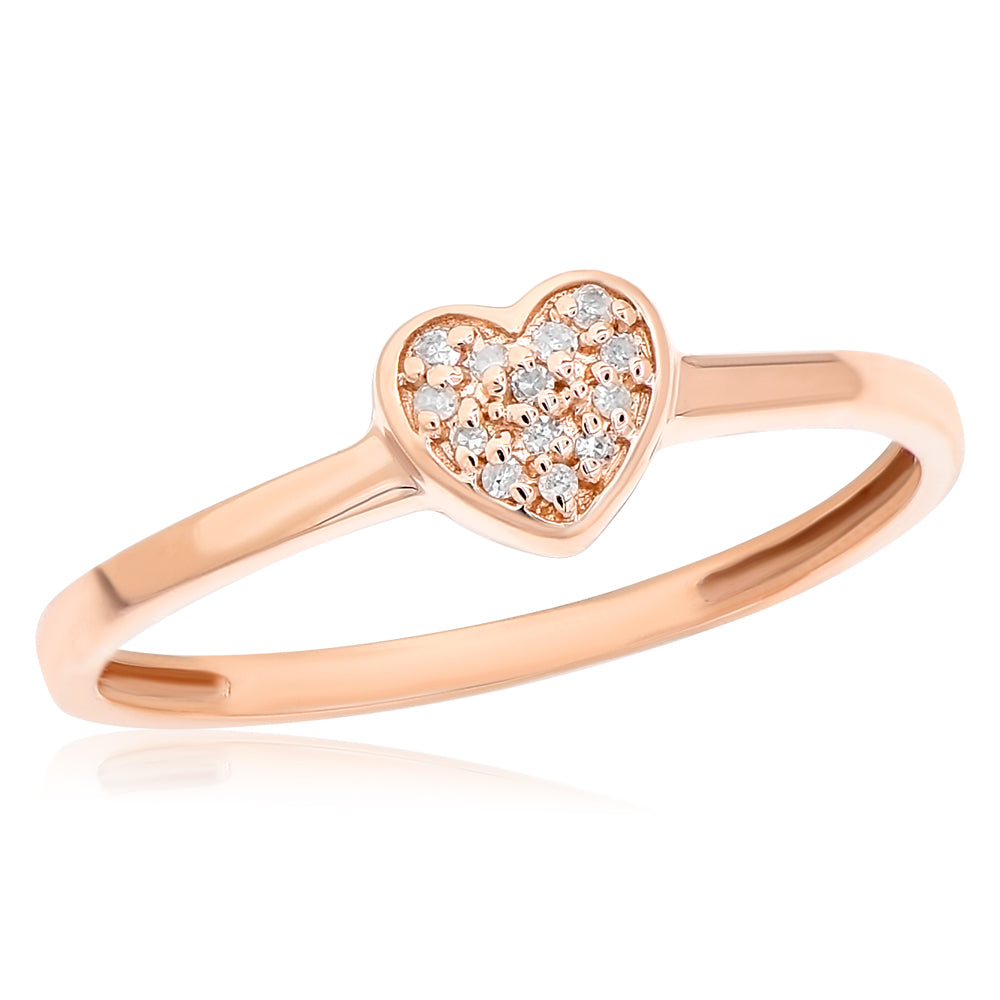 0.07ct Diamond Heart Fashion Ring in 14K