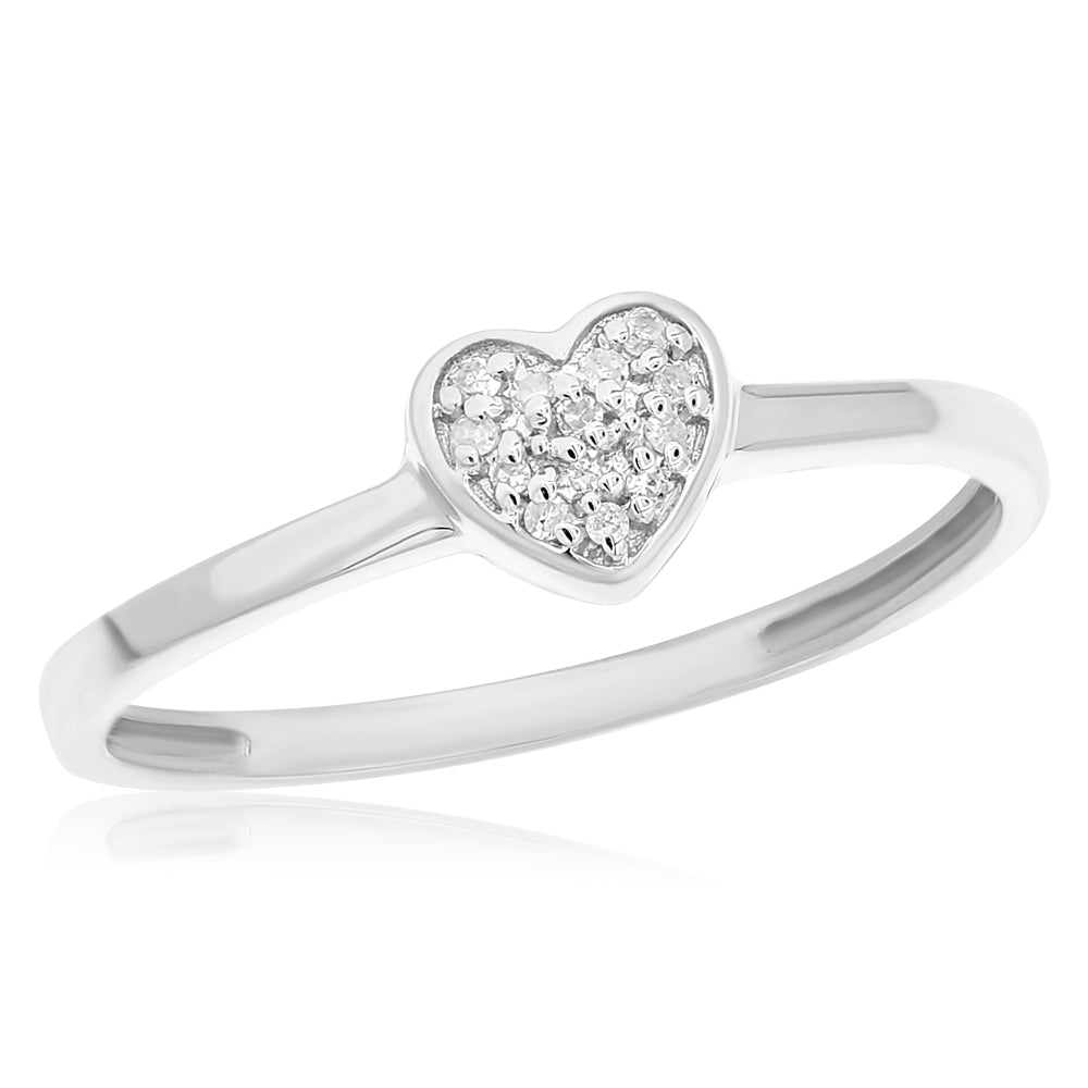 0.07ct Diamond Heart Fashion Ring in 14K
