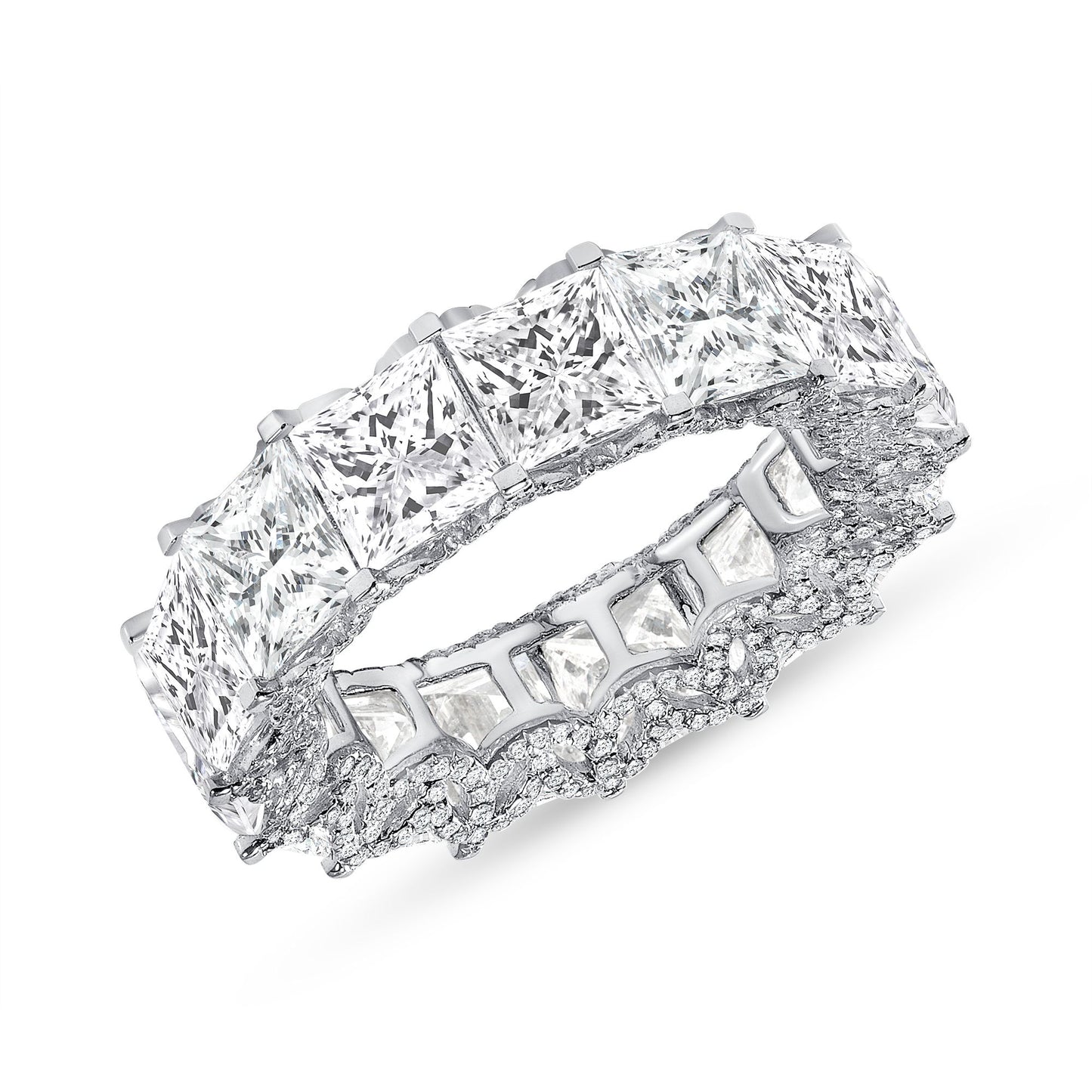 2.50ct Princess Cut Diamond Encrusted Eternity Band in 14K Gold