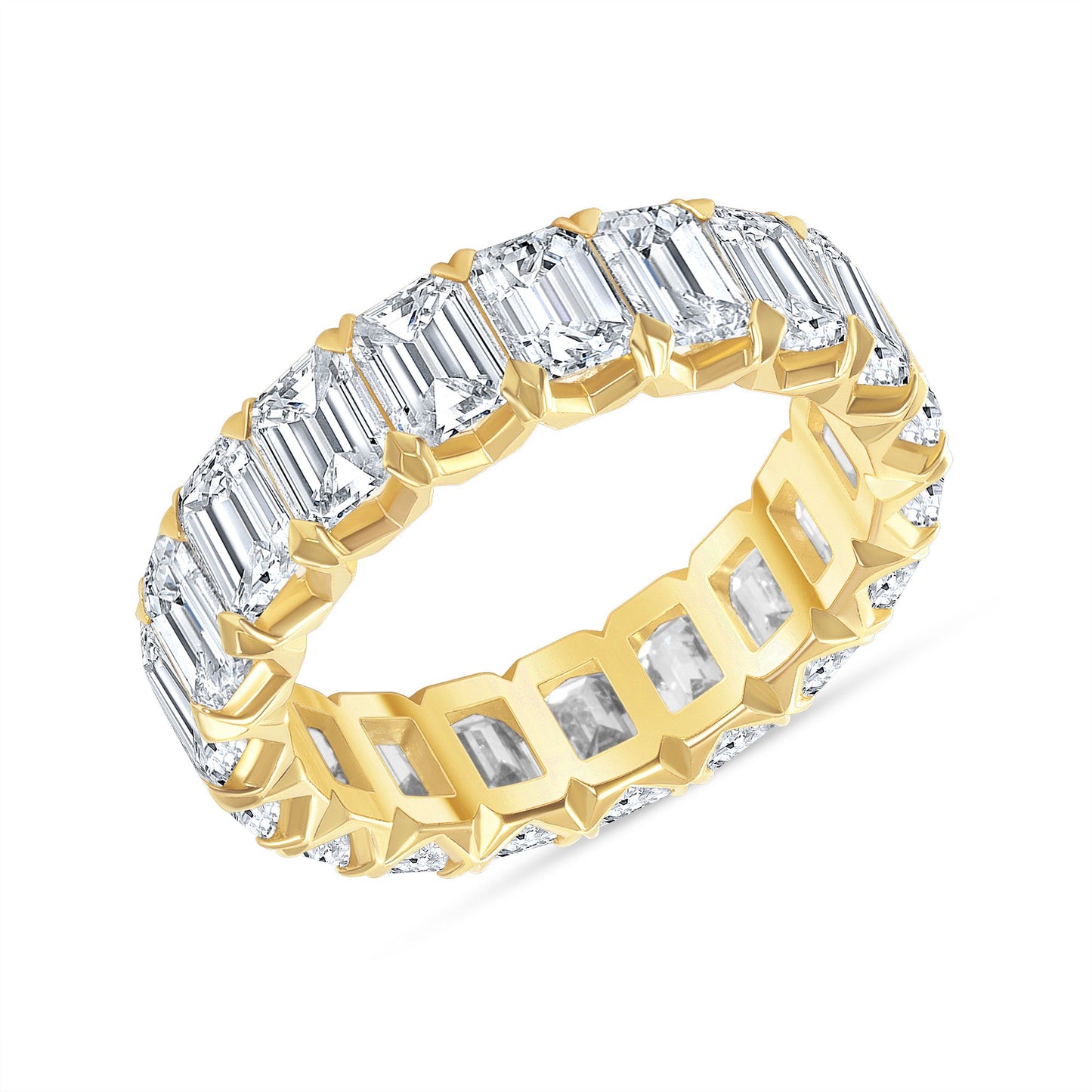 5.00ct Emerald Cut Diamond Eternity Band in 14K Yellow Gold