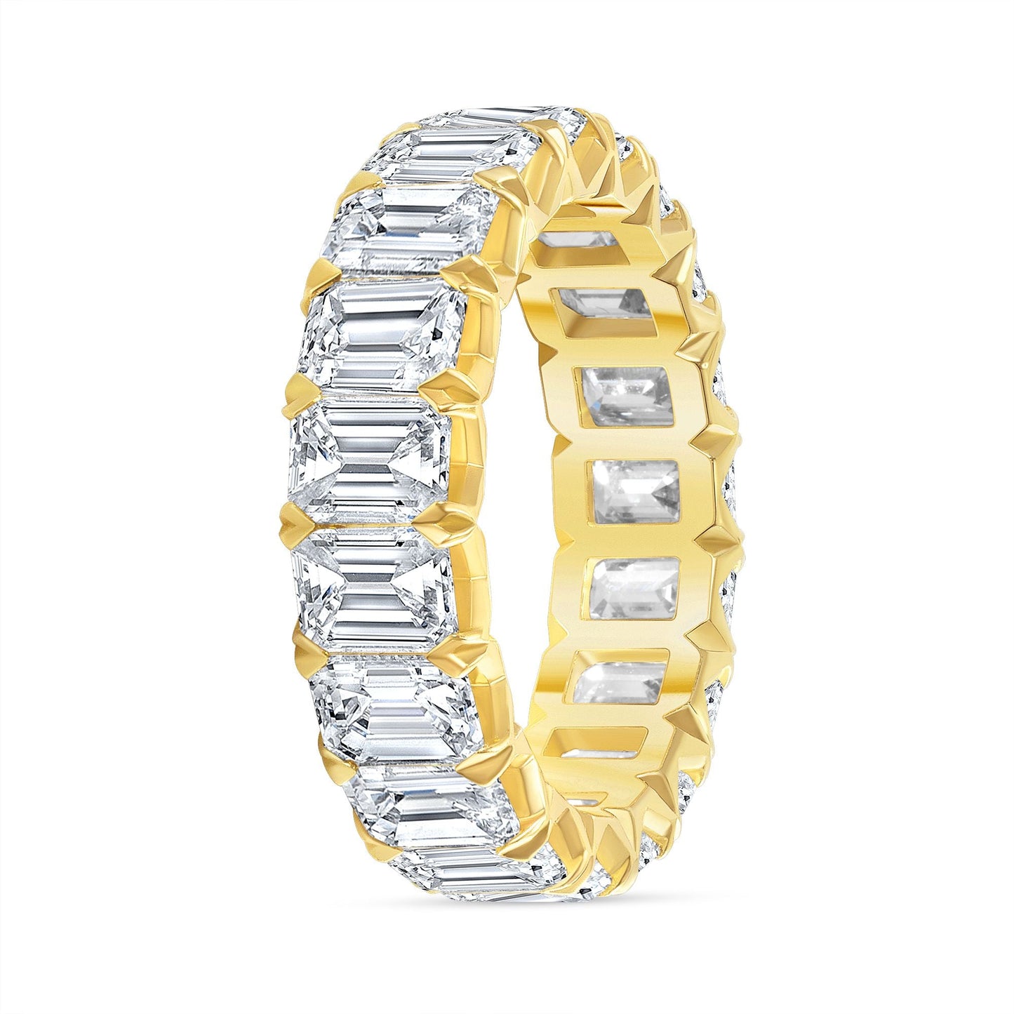 5.00ct Emerald Cut Diamond Eternity Band in 14K Yellow Gold
