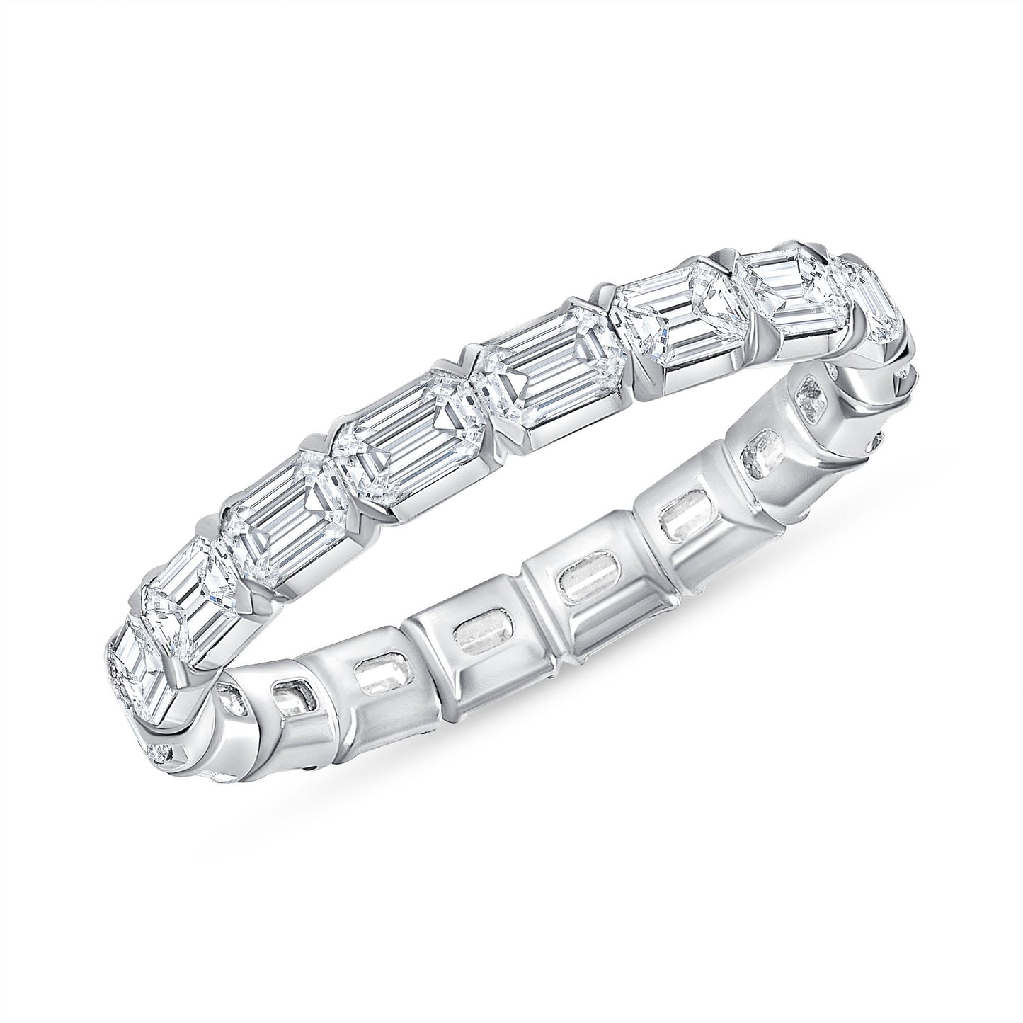3.00ct Sideways Emerald Cut Diamond Eternity Band