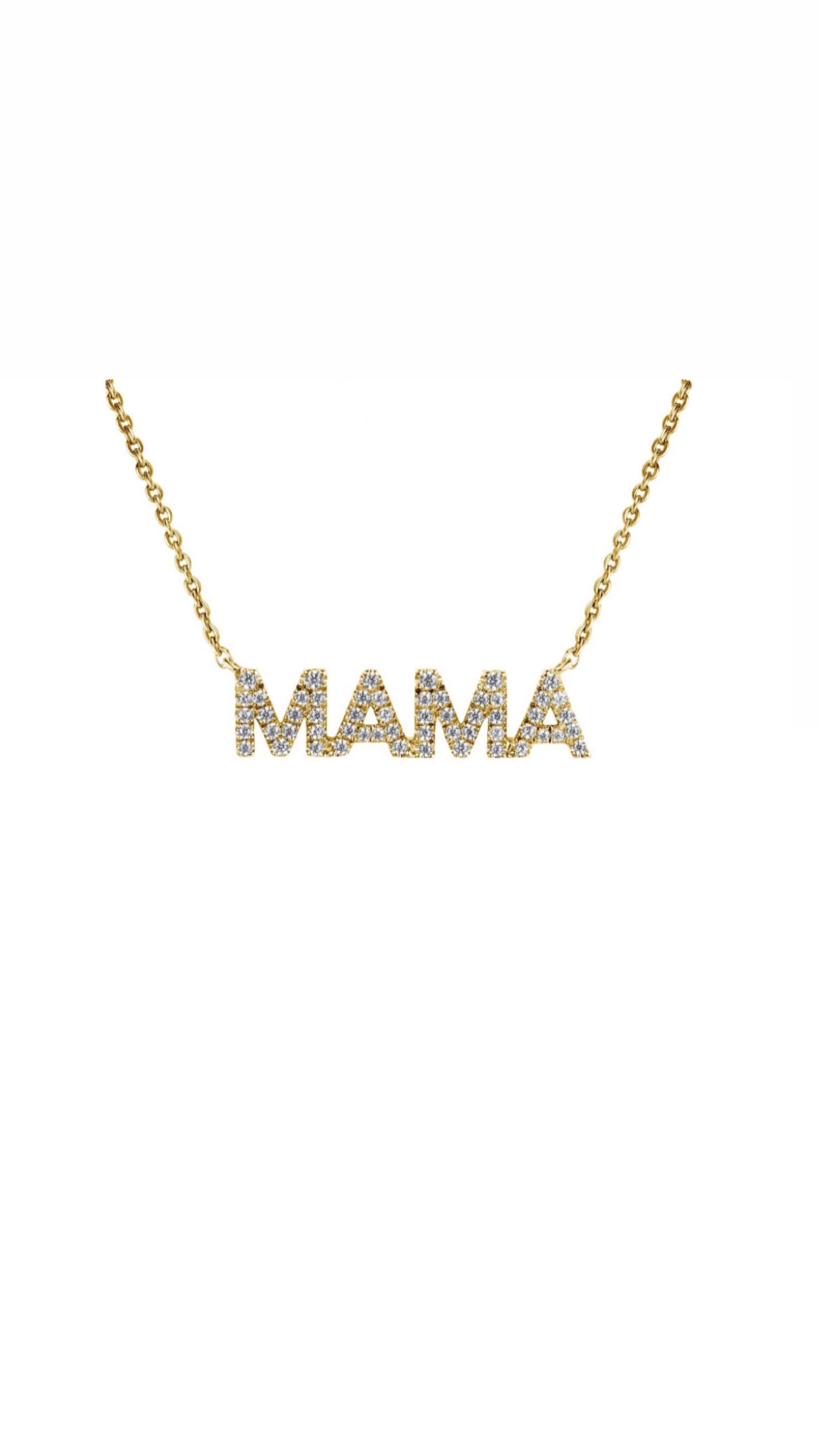 0.12ct Diamond ‘MAMA’ Pendant in 14K Yellow Gold