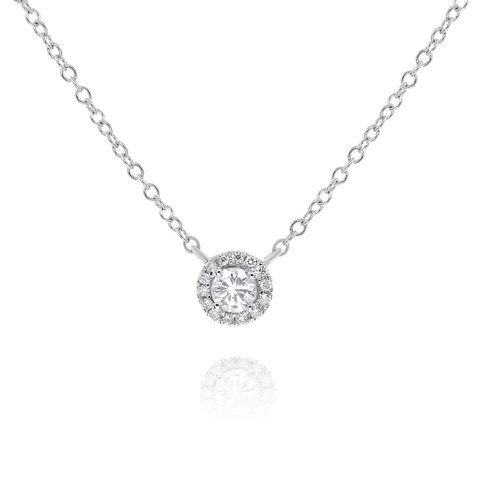 .35ctw Diamond Halo Pendant in 14K White Gold