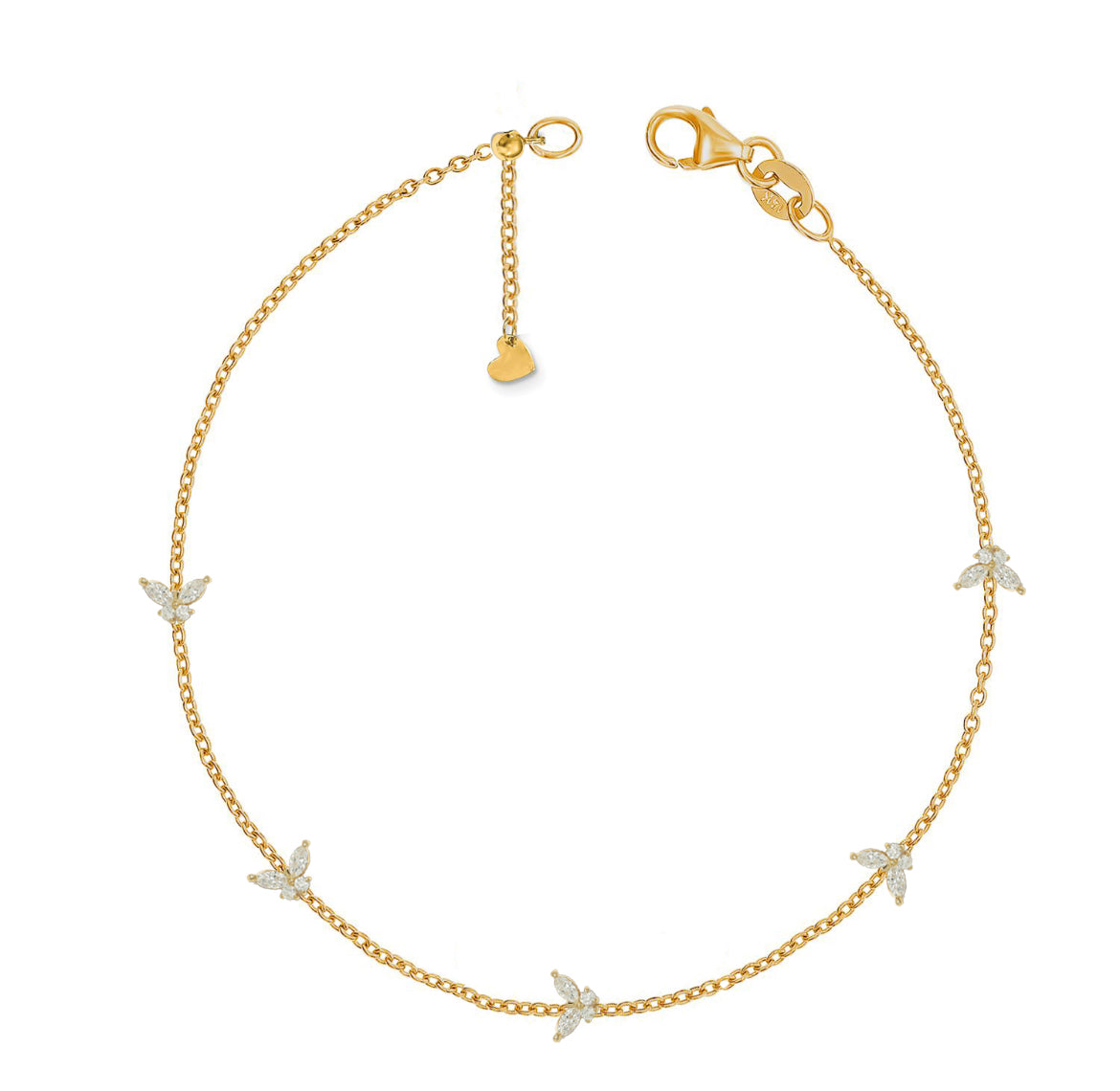 0.31ctw Marquise Diamond Butterfly Bracelet in 14K Gold