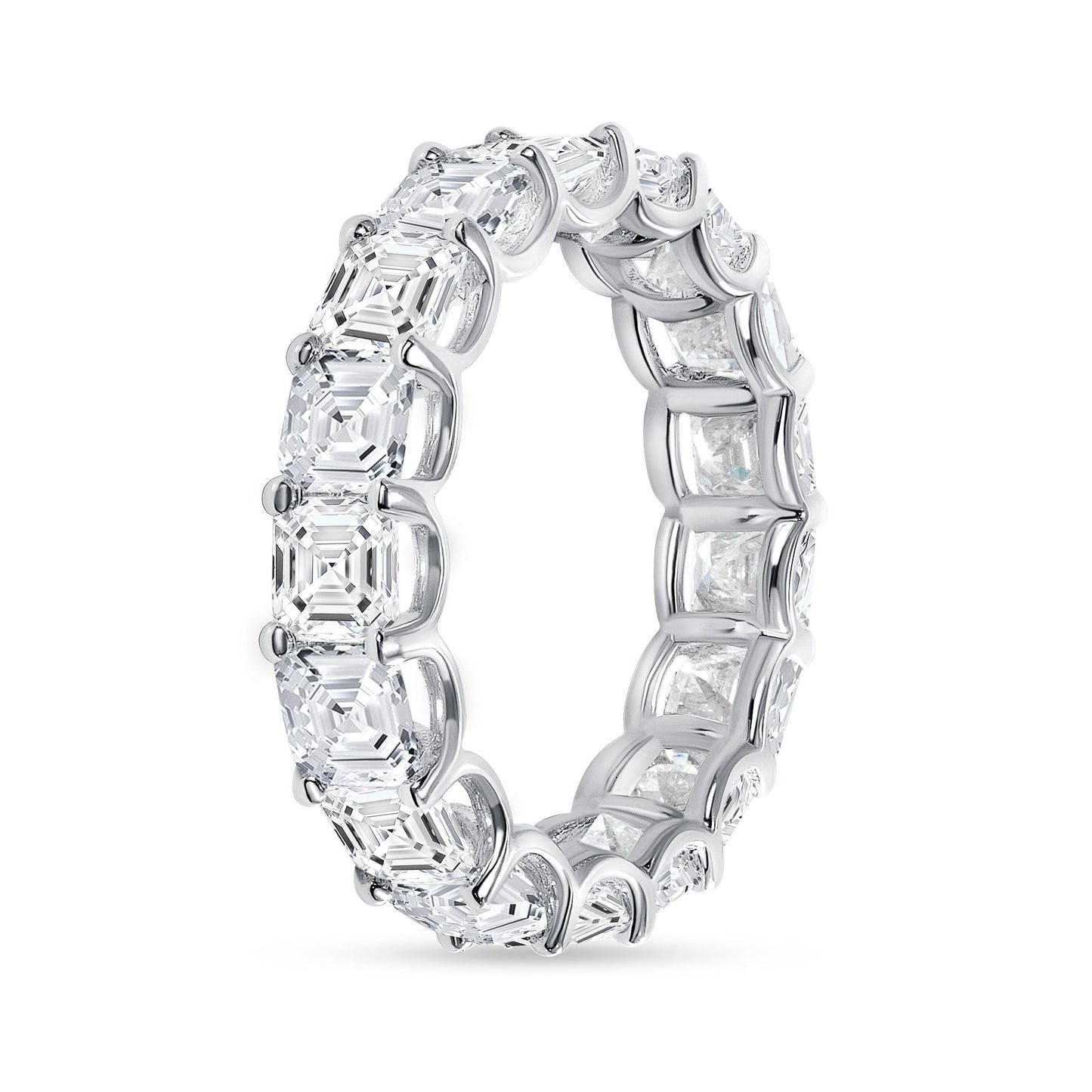 2.00ct Ascher Cut Diamond Eternity Band in 14K White Gold