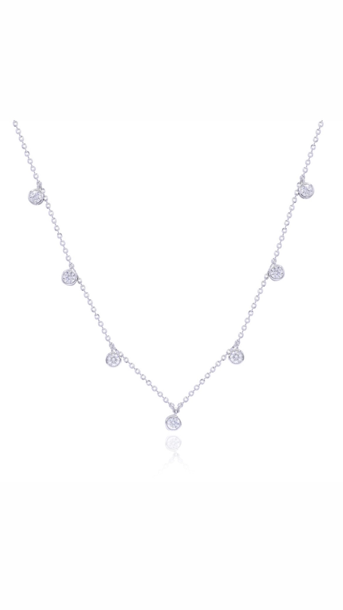 .70ct Hanging Diamond by the Yard Necklace in 14K White Gold