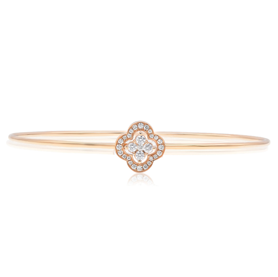 0.28ctw Diamond Flower Bangle in 18K Gold