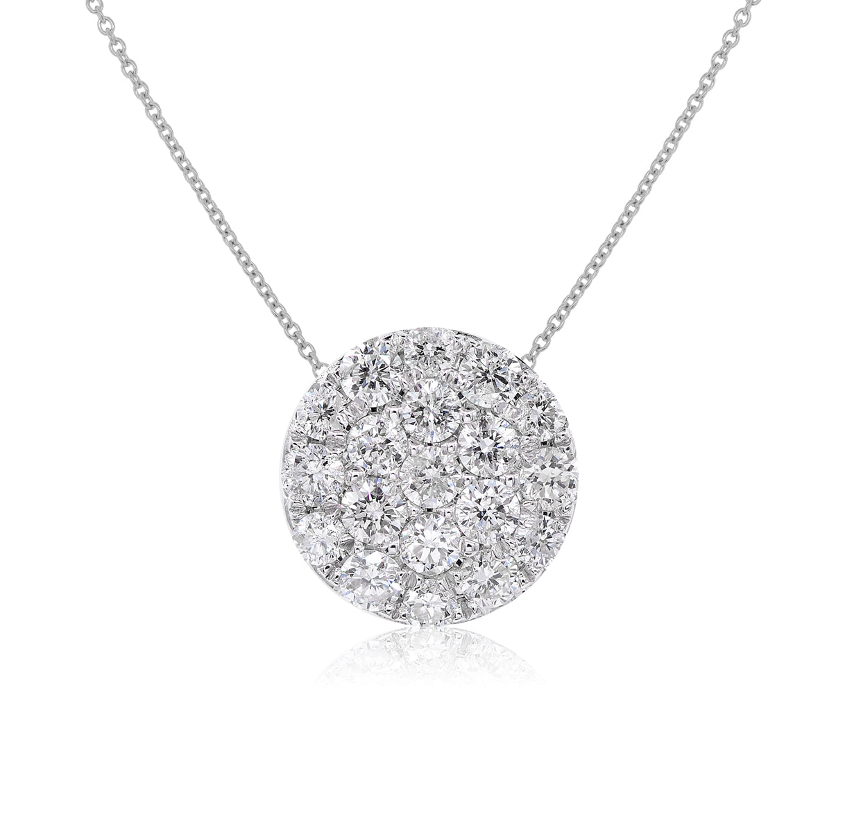 0.85ctw Round Diamond Cluster Pendant in 14K White Gold