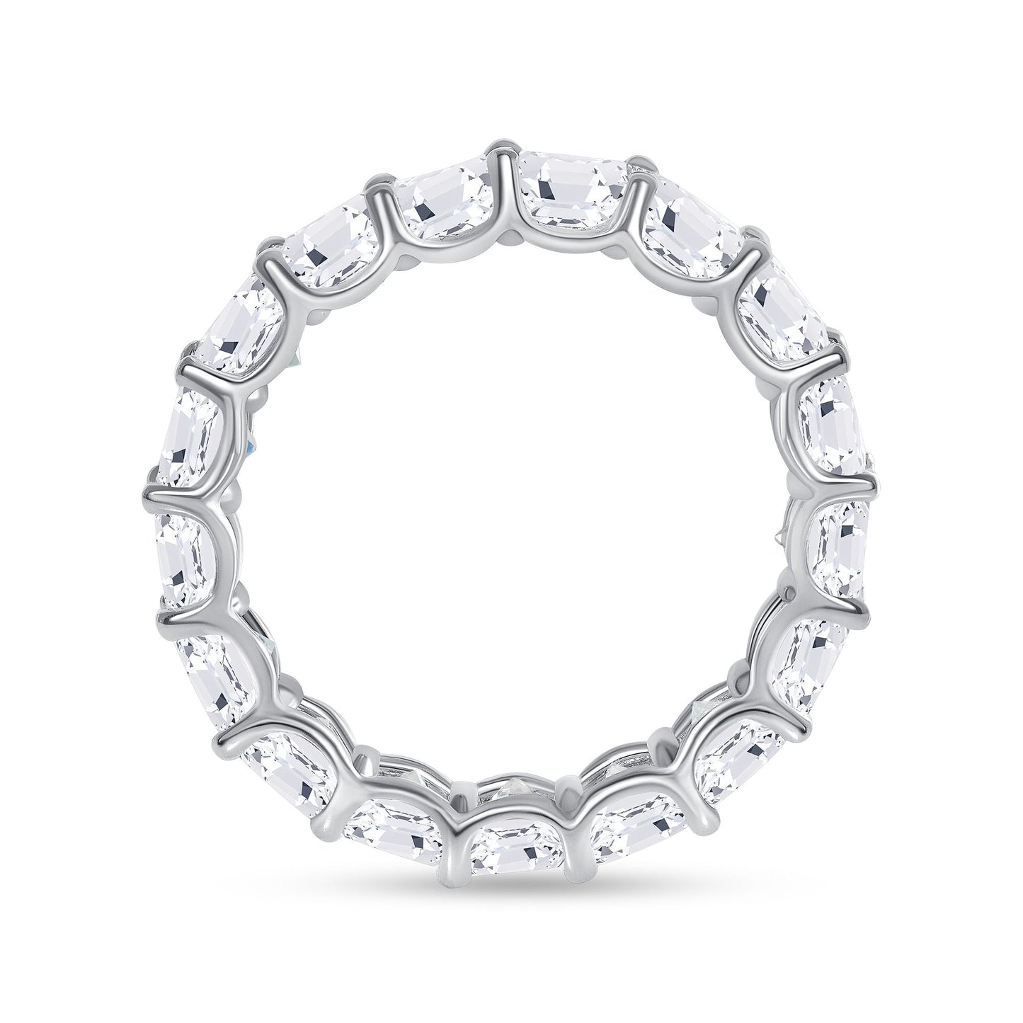 2.00ct Ascher Cut Diamond Eternity Band in 14K White Gold