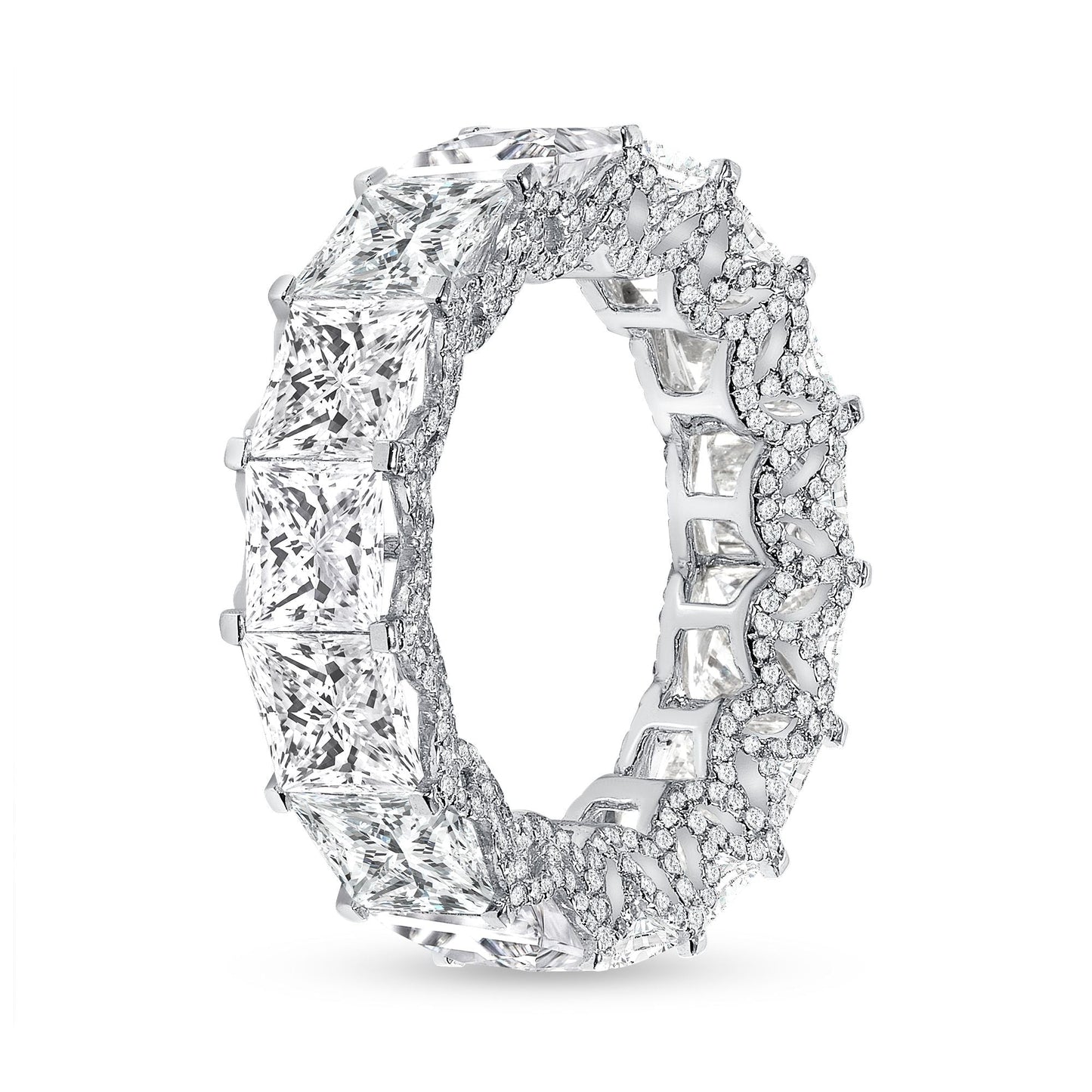 2.50ct Princess Cut Diamond Encrusted Eternity Band in 14K Gold