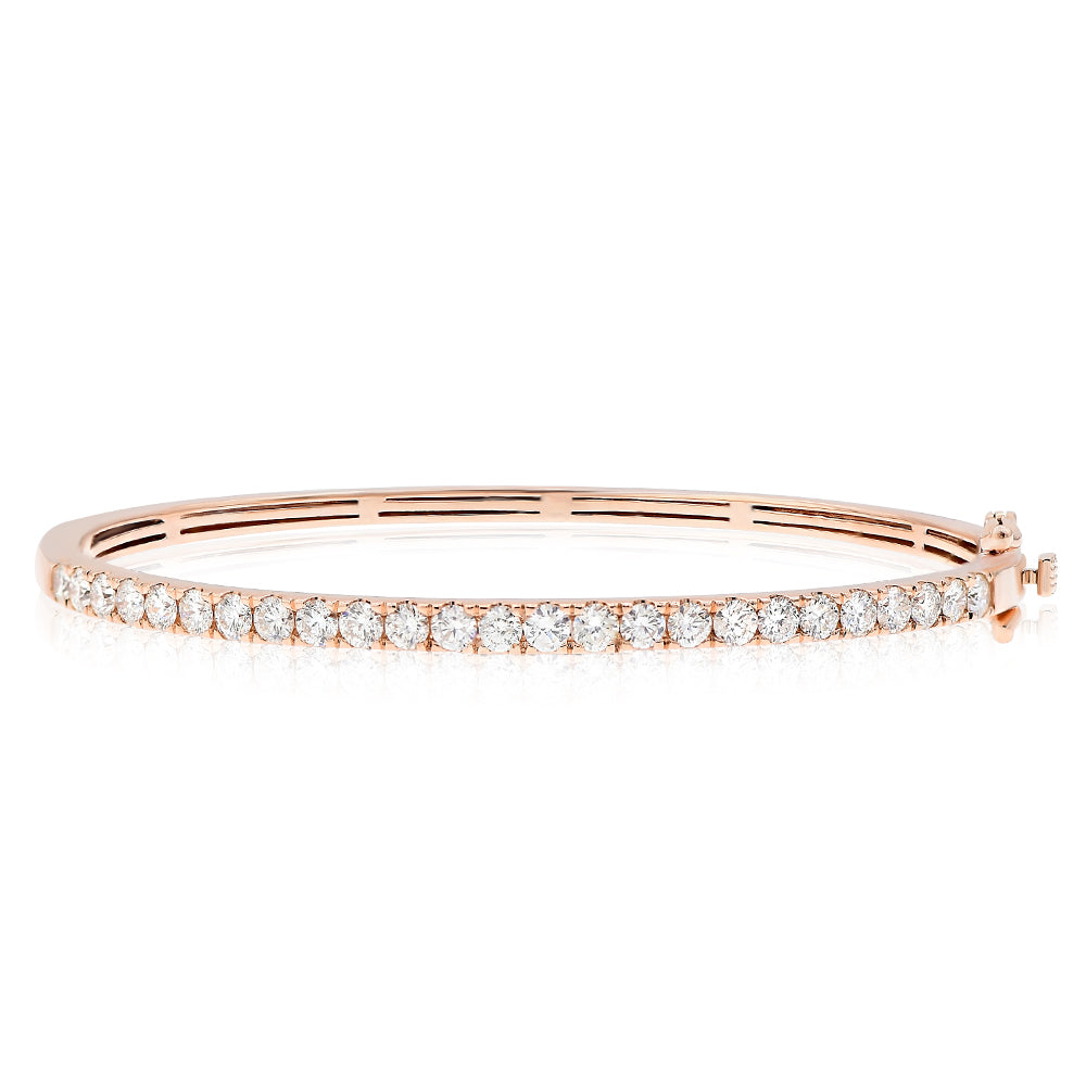 1.65ct Diamond Half-Way Bangle in 14K Rose Gold