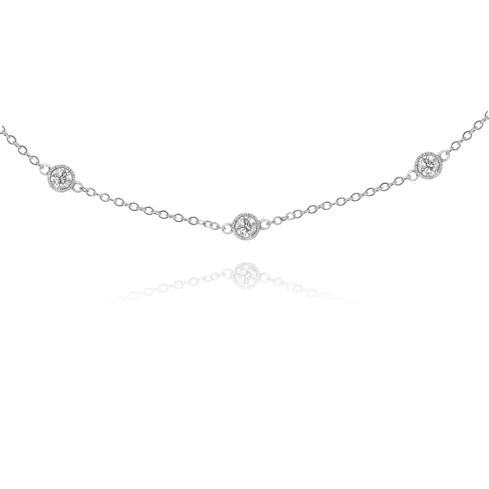 .70ct Hanging Diamond by the Yard Necklace in 14K White Gold