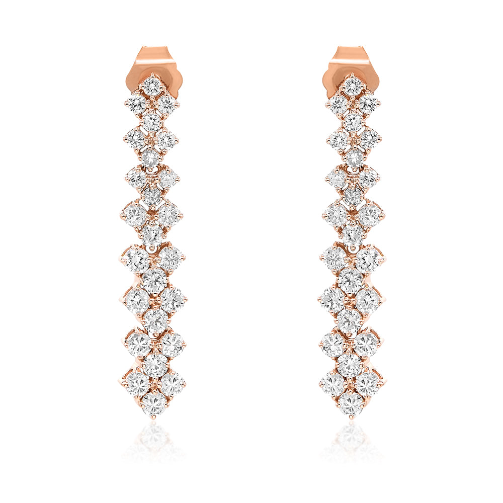1.35ct Diamond Drop Earrings in 14K White Gold