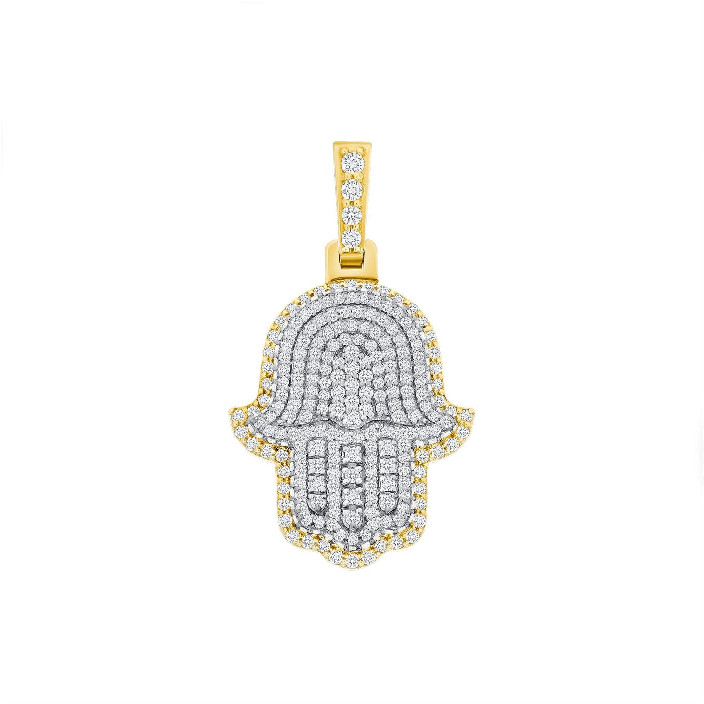2.00ct Diamond Hamsa Pendant in 14K Yellow Gold