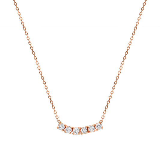 0.75ct Round Diamond Bar Necklace in 14K Gold
