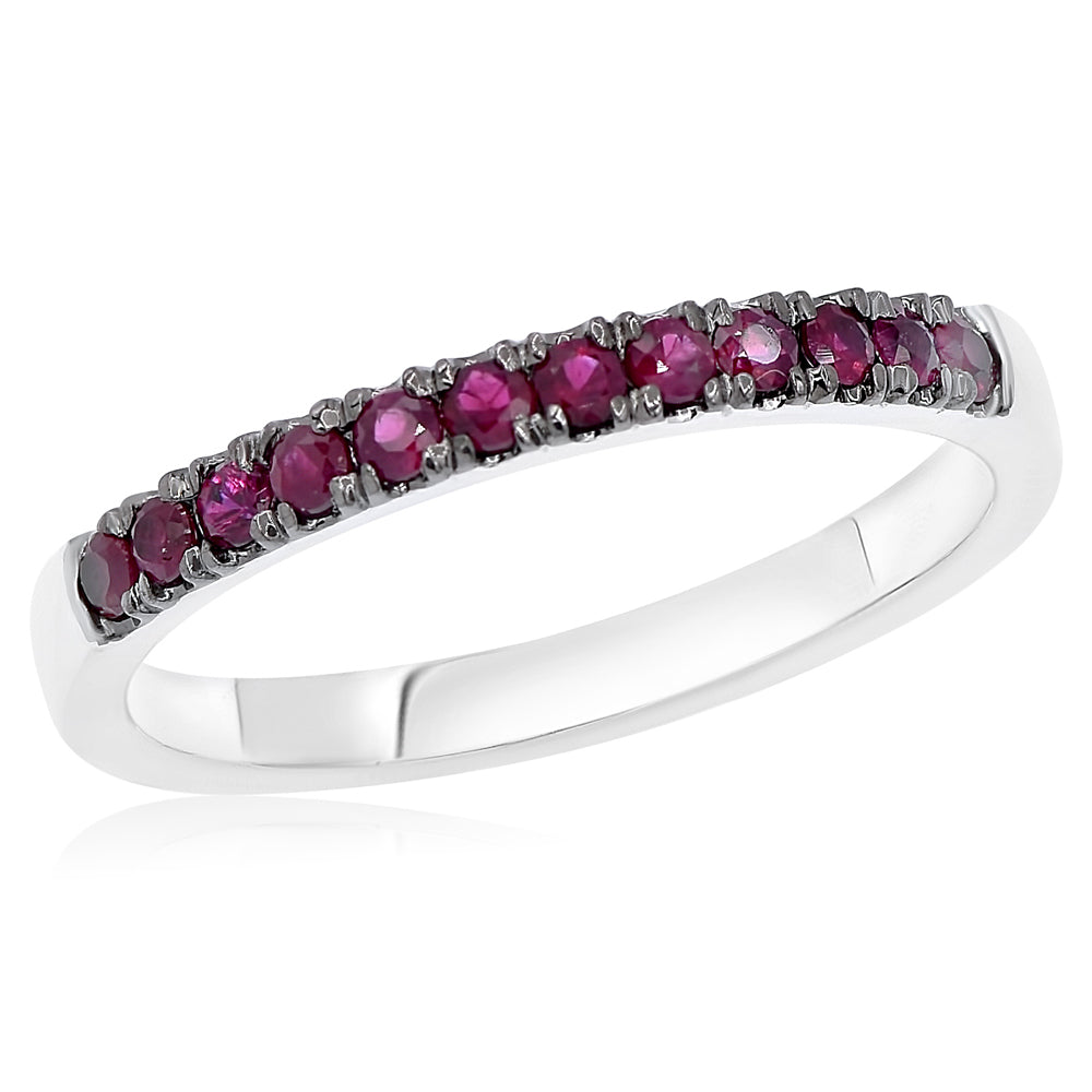 0.35ct Ruby Fashion Band in Black Rhodium and 14K White Gold