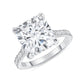 Cushion Cut Diamond Engagement Ring in 14K White Gold