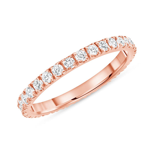 1.00ct Round Diamond Eternity Band in 14K Rose Gold