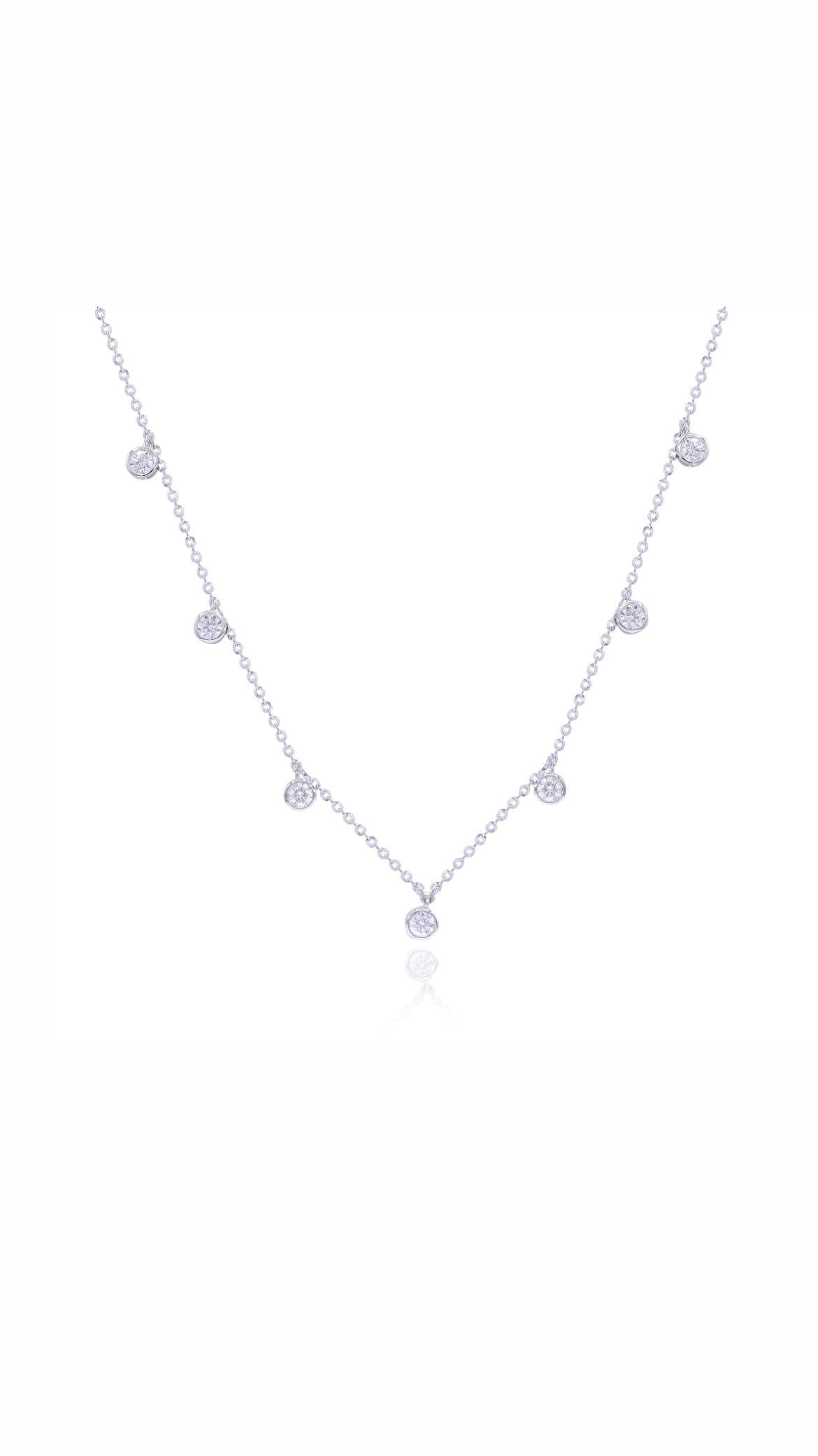 .70ct Hanging Diamond by the Yard Necklace in 14K White Gold