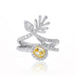 1.57ct Natural Yellow and White Diamond Fashion Ring in 18K White Gold