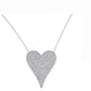 0.84ct Jumbo Pave Diamond Heart Pendant in 14K White Gold