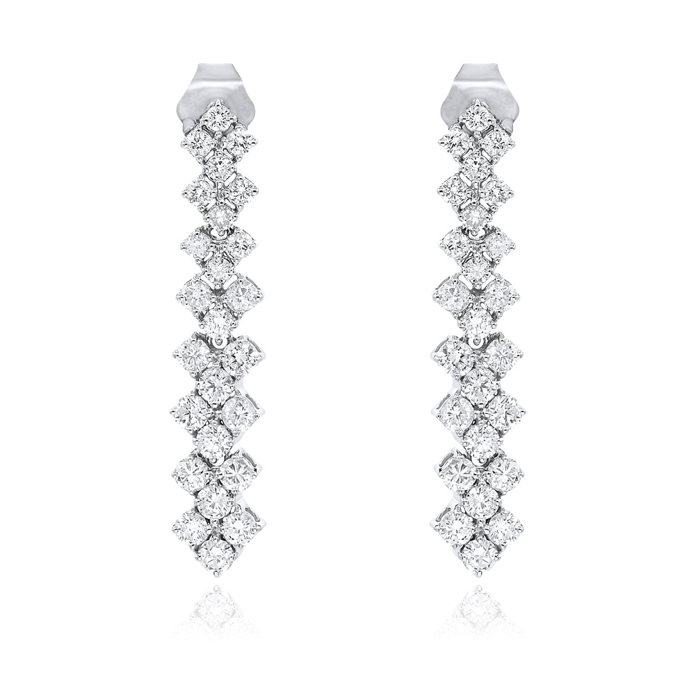 1.35ct Diamond Drop Earrings in 14K White Gold