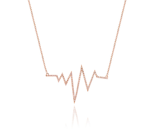 0.50ct Diamond HeartBeat Necklace in 14K