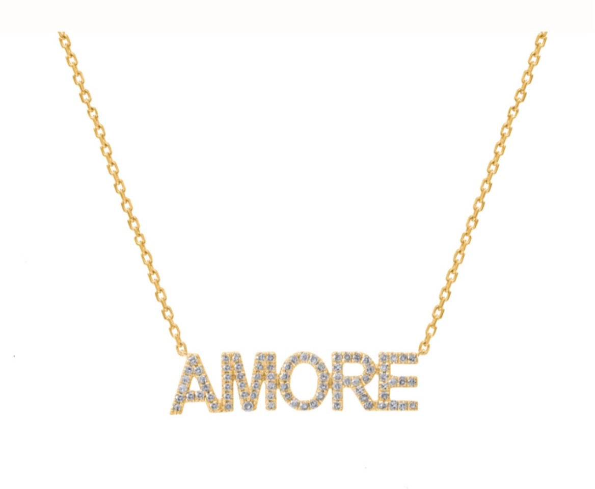 0.23ct ‘Amore’ Diamond Necklace in 14K Yellow Gold